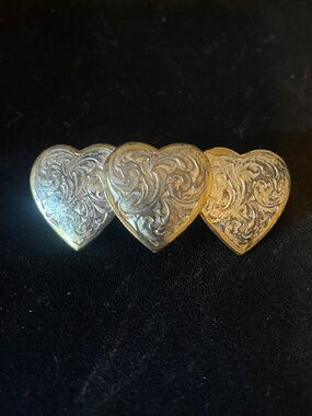 Montana Silversmiths Gold and Silver Heart Trio Hair Clip